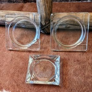 3 Vintage Glass Ashtrays